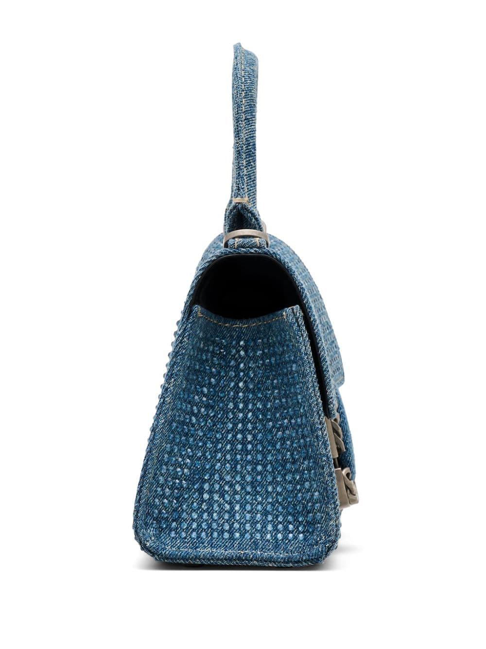 Shop Marc Jacobs The Mini Crystal Denim St. Marc Bag In 蓝色