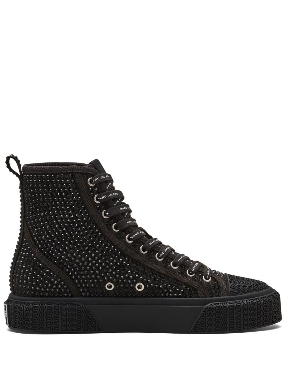 Marc Jacobs Logo-debossed Lace-up Sneakers In Black