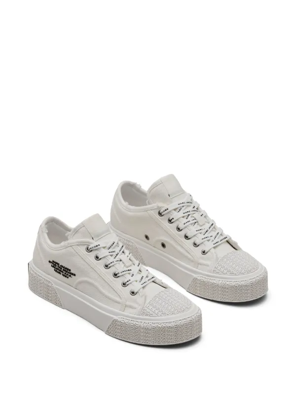 Marc Jacobs Distressed Canvas Sneakers | White | FARFETCH