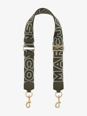 Marc Jacobs The Thin Outline Logo Bag Strap | Green | FARFETCH display picture 1