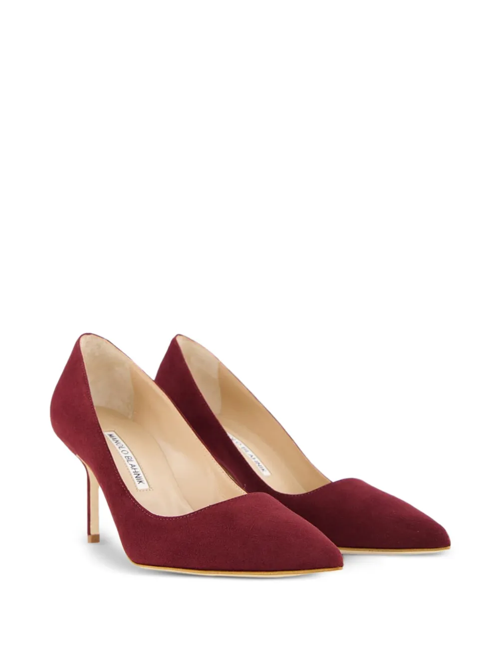 Manolo Blahnik 70mm BB pointed-toe suede pumps Red