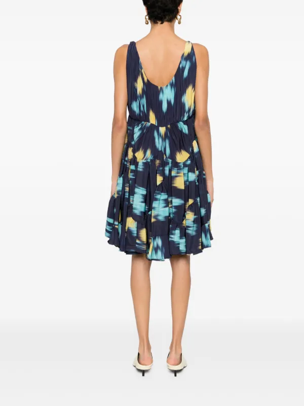 lanvin asymmetrical charmeuse dress Lanvin Asymmetrical Charmeuse Dress - Indigo