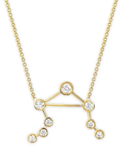 Logan Hollowell 14K yellow gold Libra Constellation diamond necklace