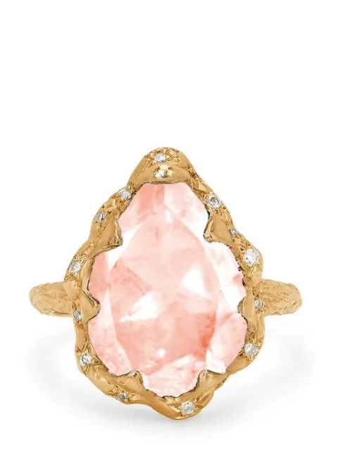 Logan Hollowell 14kt yellow gold Queen Water Drop morganite and diamond ring