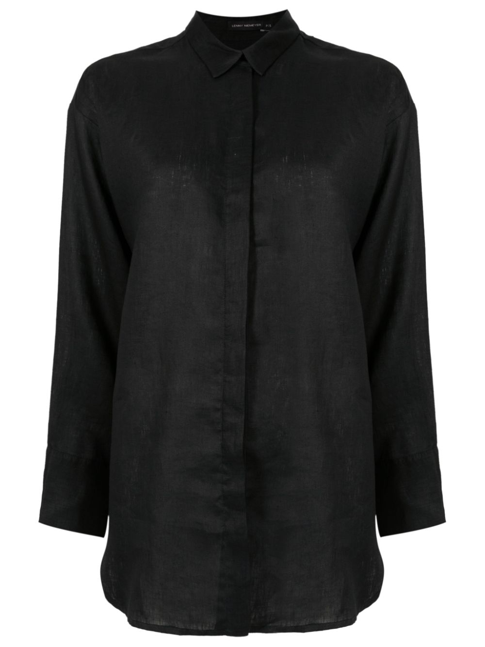 long-sleeve concealed-fastening shirt