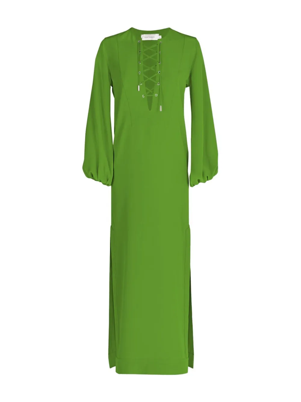 Silvia Tcherassi Isernia Lace-up Maxi Tunic Dress In Green