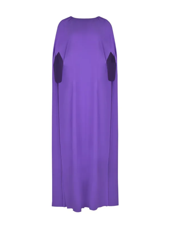 bernadette purple dress Mock Neck Midi Length Dress