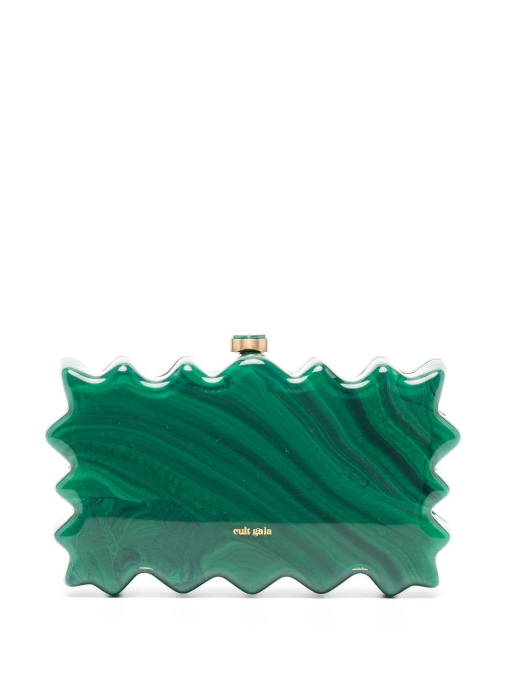 Cult Gaia Paloma Marbled Clutch Bag In Green