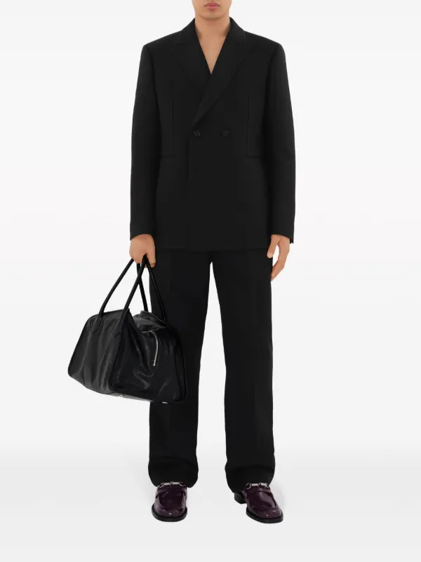 Burberry Medium Shield Leather Duffle Bag | Black | FARFETCH