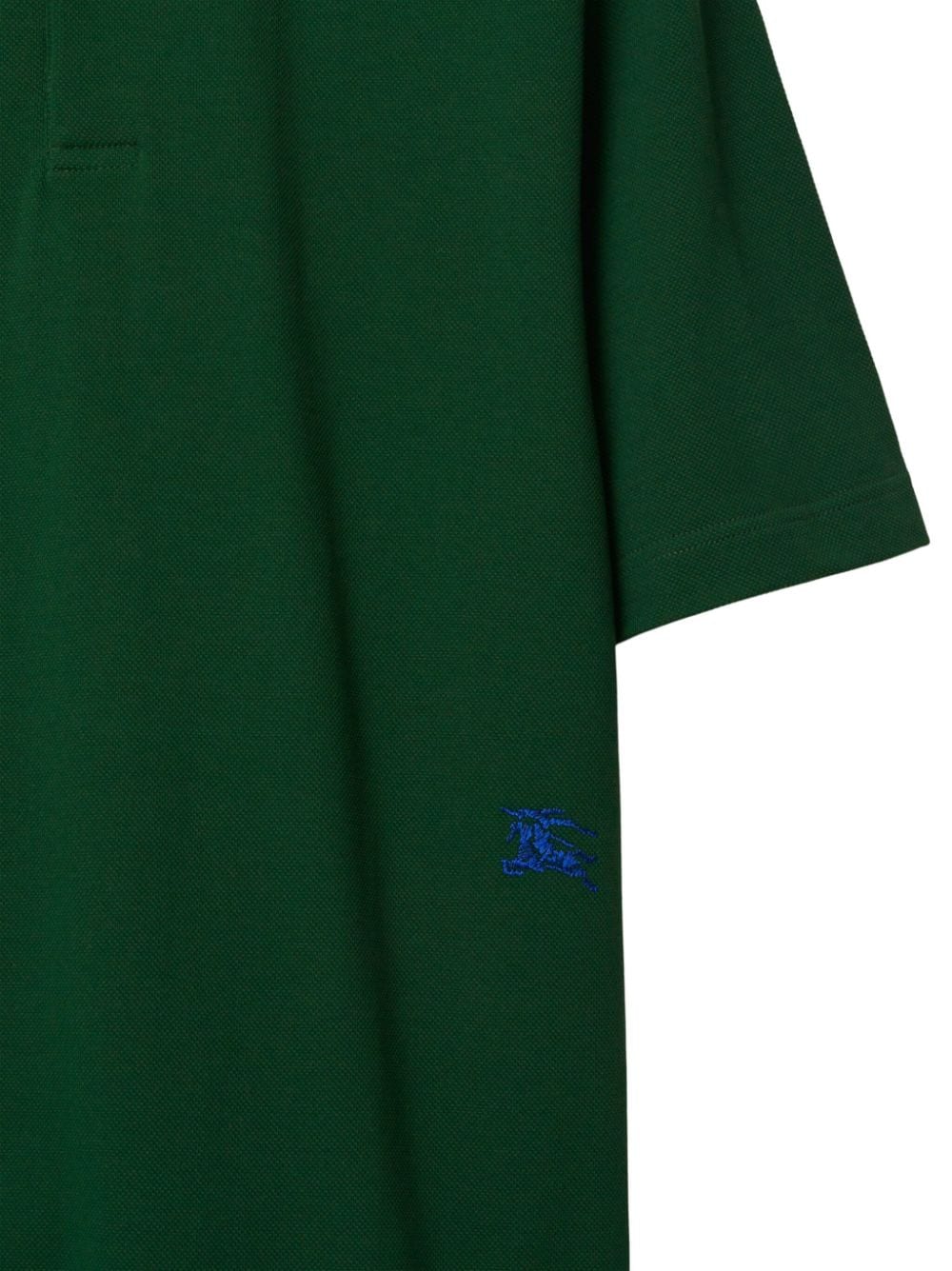 Shop Burberry Logo-embroidered Cotton Polo Shirt In Green