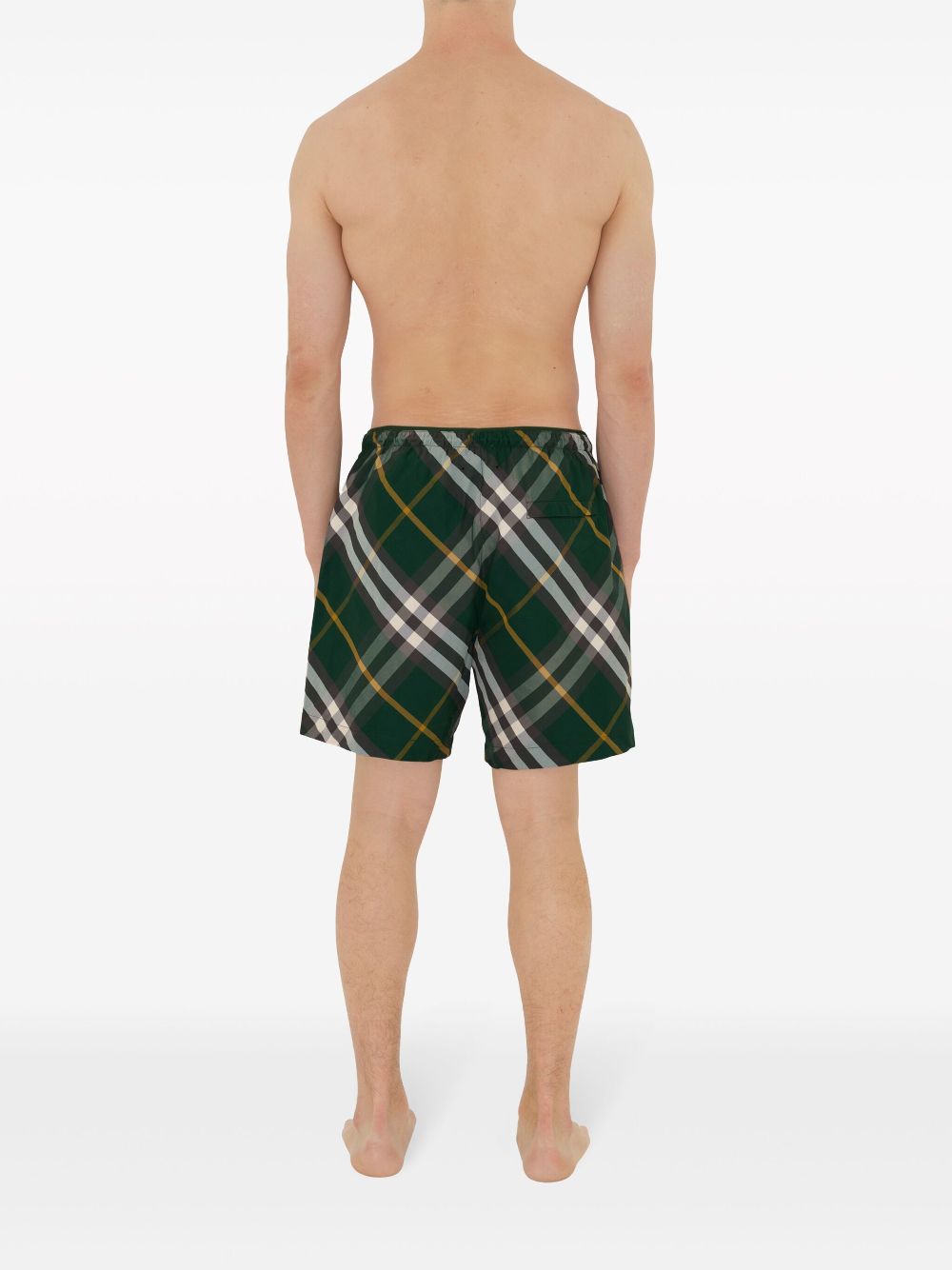 Cheap Burberry checkered twill swim shorts Men