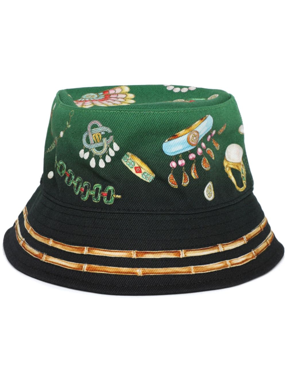 Shop Casablanca La Boite A Bijoux-print Bucket Hat In Black