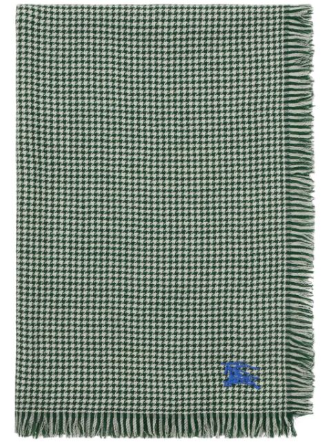 Burberry logo-embroidered houndstooth scarf Men