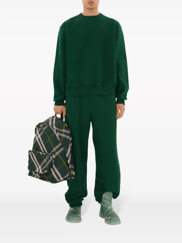 Burberry Shield Checkered Woven Backpack | Green | FARFETCH