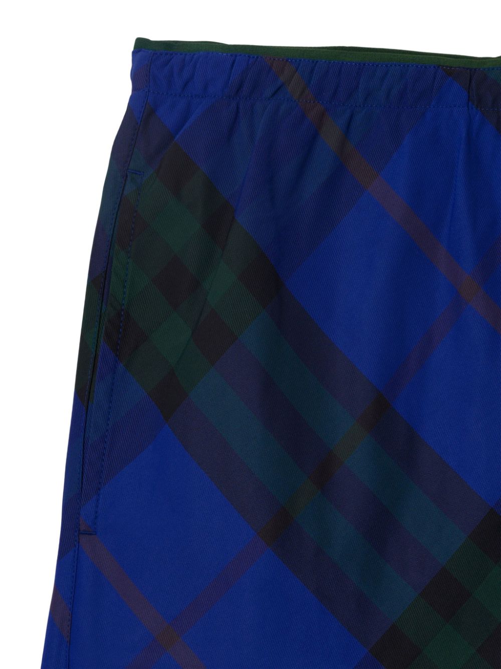 Shop Burberry Checkered Twill Swim Shorts In Black