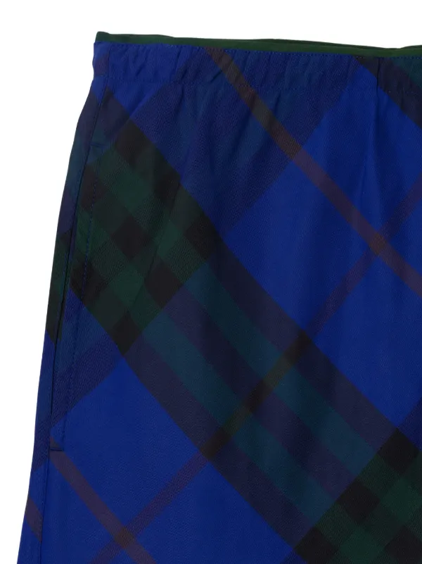 Burberry Checkered Twill Swim Shorts | Black | FARFETCH