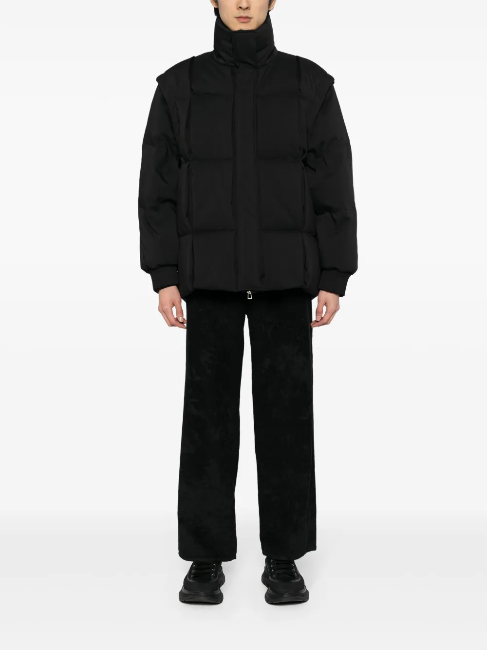 Shop Songzio Quilted Puffer Jacket In Black