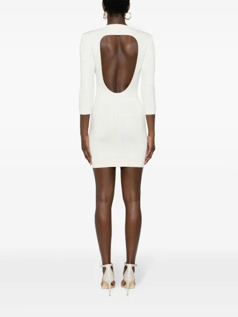 Elisabetta Franchi monogram-jacquard open-back dress AM54Z41E2 - 3