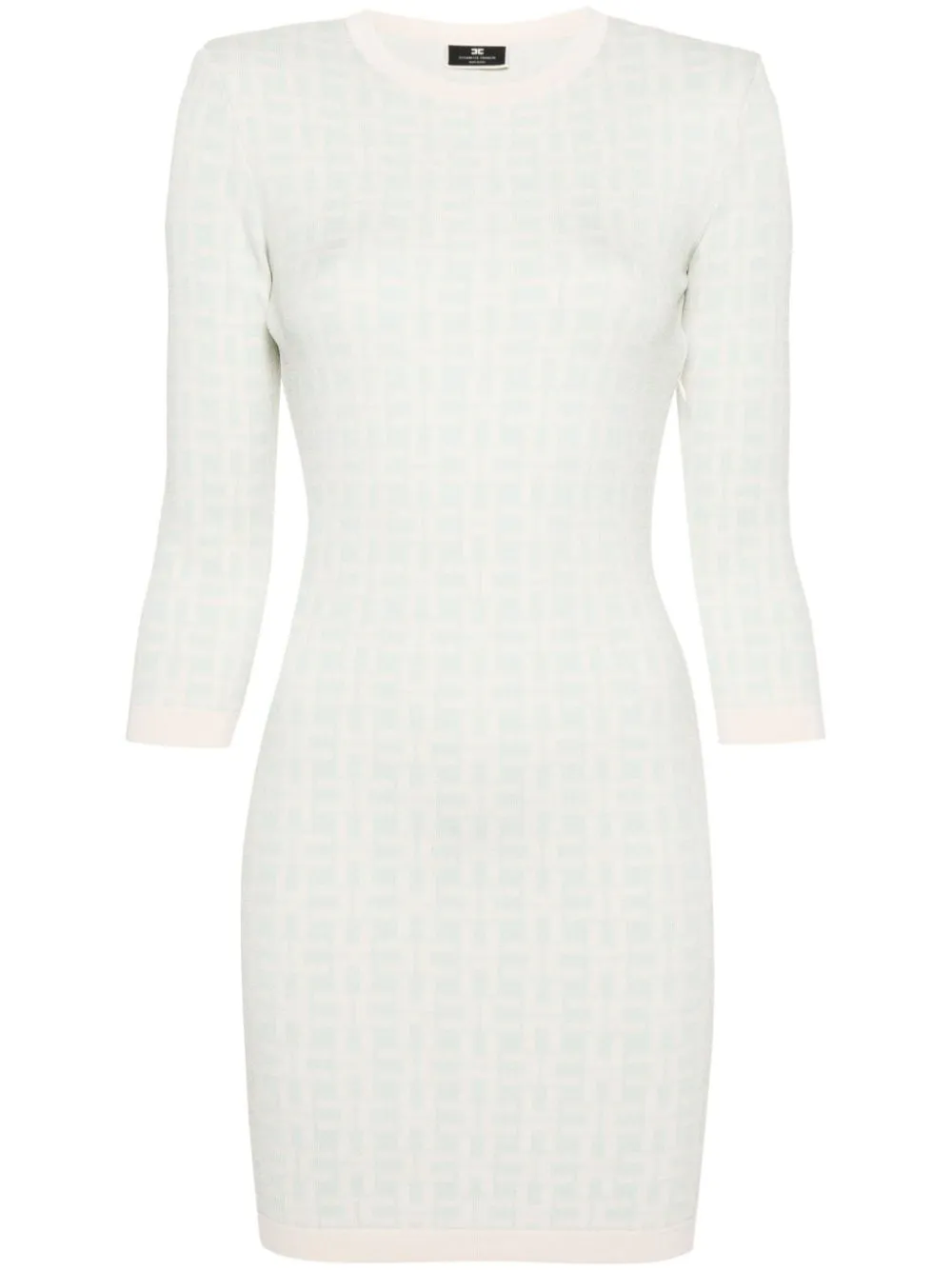 Elisabetta Franchi Monogram-jacquard Open-back Dress In Blue