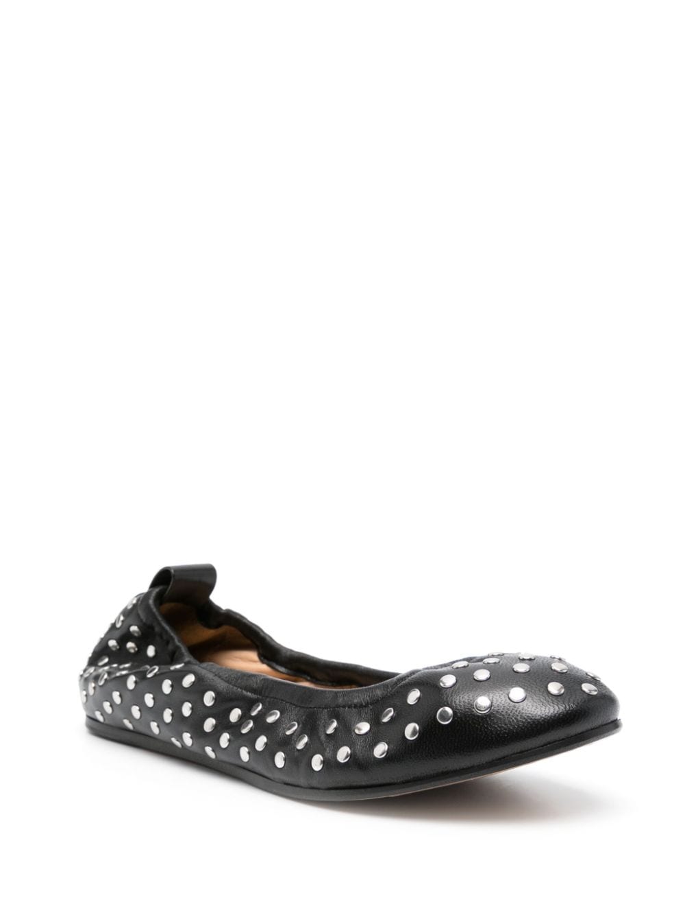 Shop Isabel Marant Studded Leather Ballerina Shoes In Schwarz