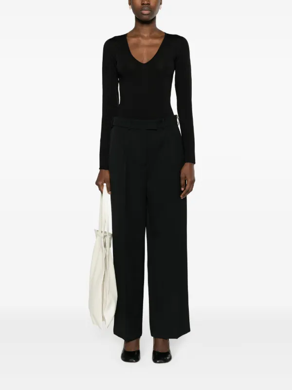 Fabiana Filippi Vネック ボディスーツ | ブラック | FARFETCH JP