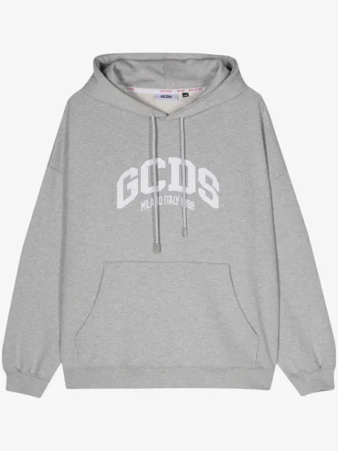 GCDS logo-embroidered hoodie