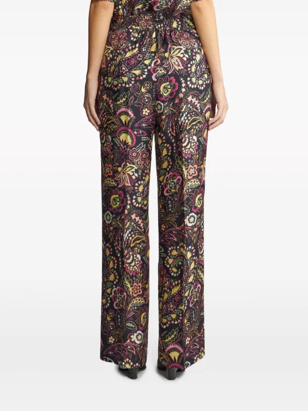 【関税込み】ETRO Trousers ETRO twill-print straight-legged Trousers | Black | FARFETCH JO