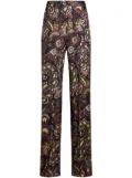 ETRO twill-print straight-legged trousers - Black