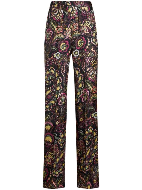 ETRO twill-print straight-legged trousers Women