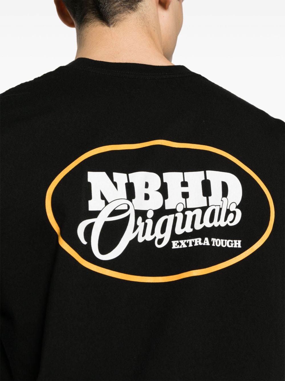Shop Neighborhood Logo-print Cotton T-shirt In Black
