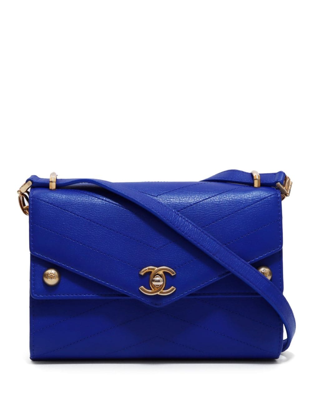 Pre-owned Chanel 2017 Cc Logo Shoulder Bag In Blue