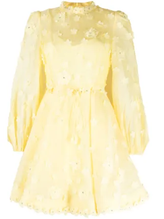 zimmerman yellow dress Size 0 Pre-Owned Dress- Ladies – Zippy Chicks The Daylight Stripe Mini Dress in Yellow/Cream Stripe from our Resort Swim 2026 Collection SPRING RTW 2023 | ZIMMERMANN