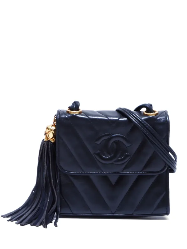 CHANEL Pre-Owned 1989-1991 ココマーク シェブロン フラップ 