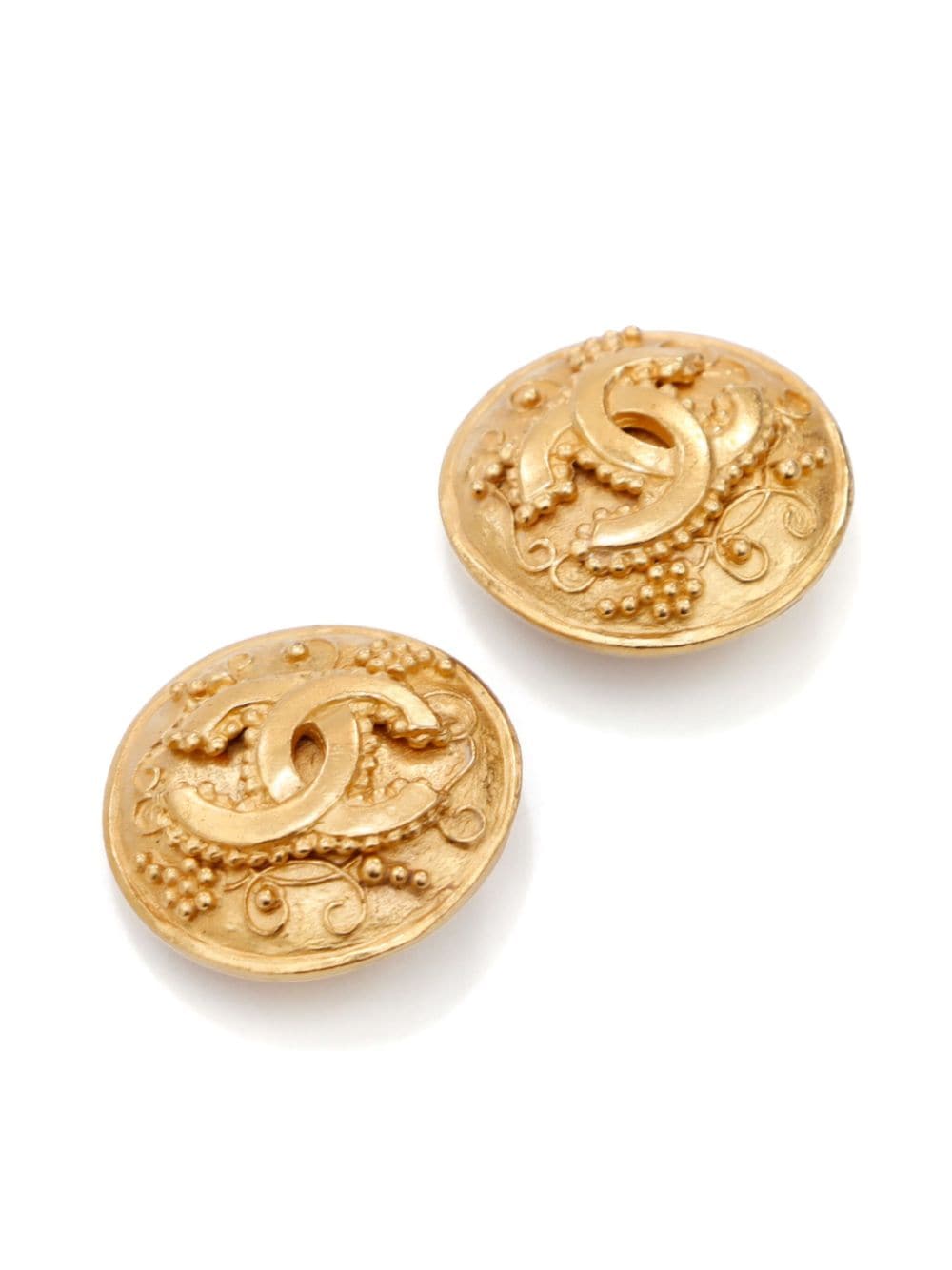 CHANEL Pre-Owned 1996 CC-logo clip-on earrings - Goud