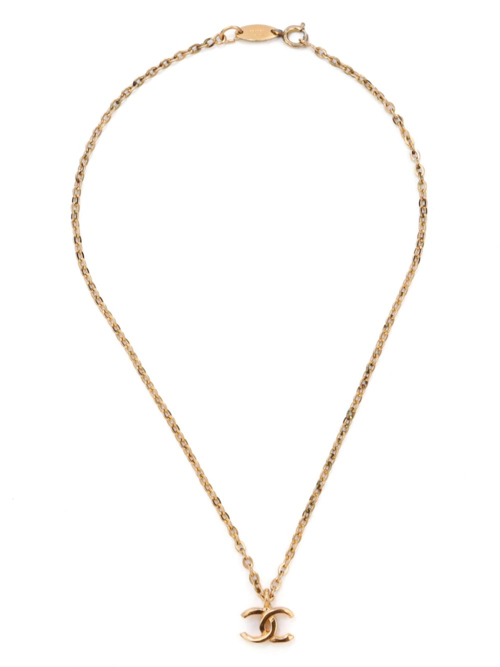 CHANEL Pre-Owned 1982 CC-logo necklace - Goud