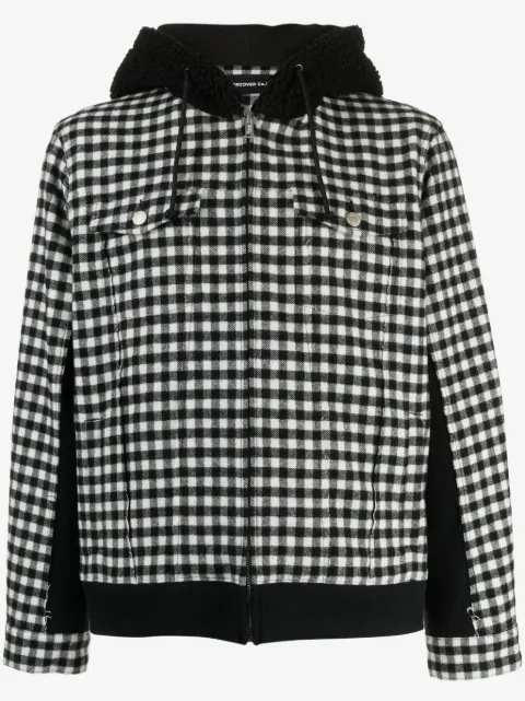 Undercover check-print hooded jacket
