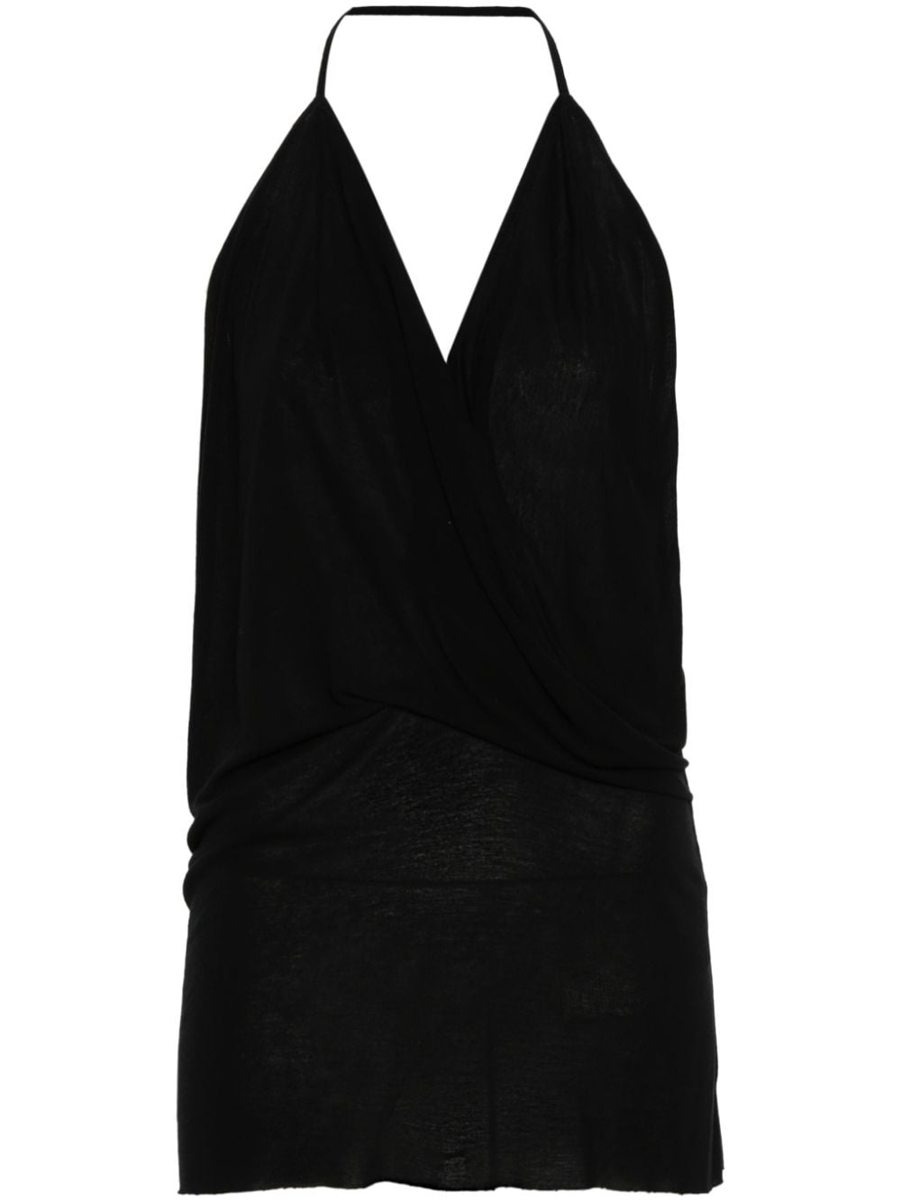 Shop Rick Owens Draped Asymmetric Top In Black