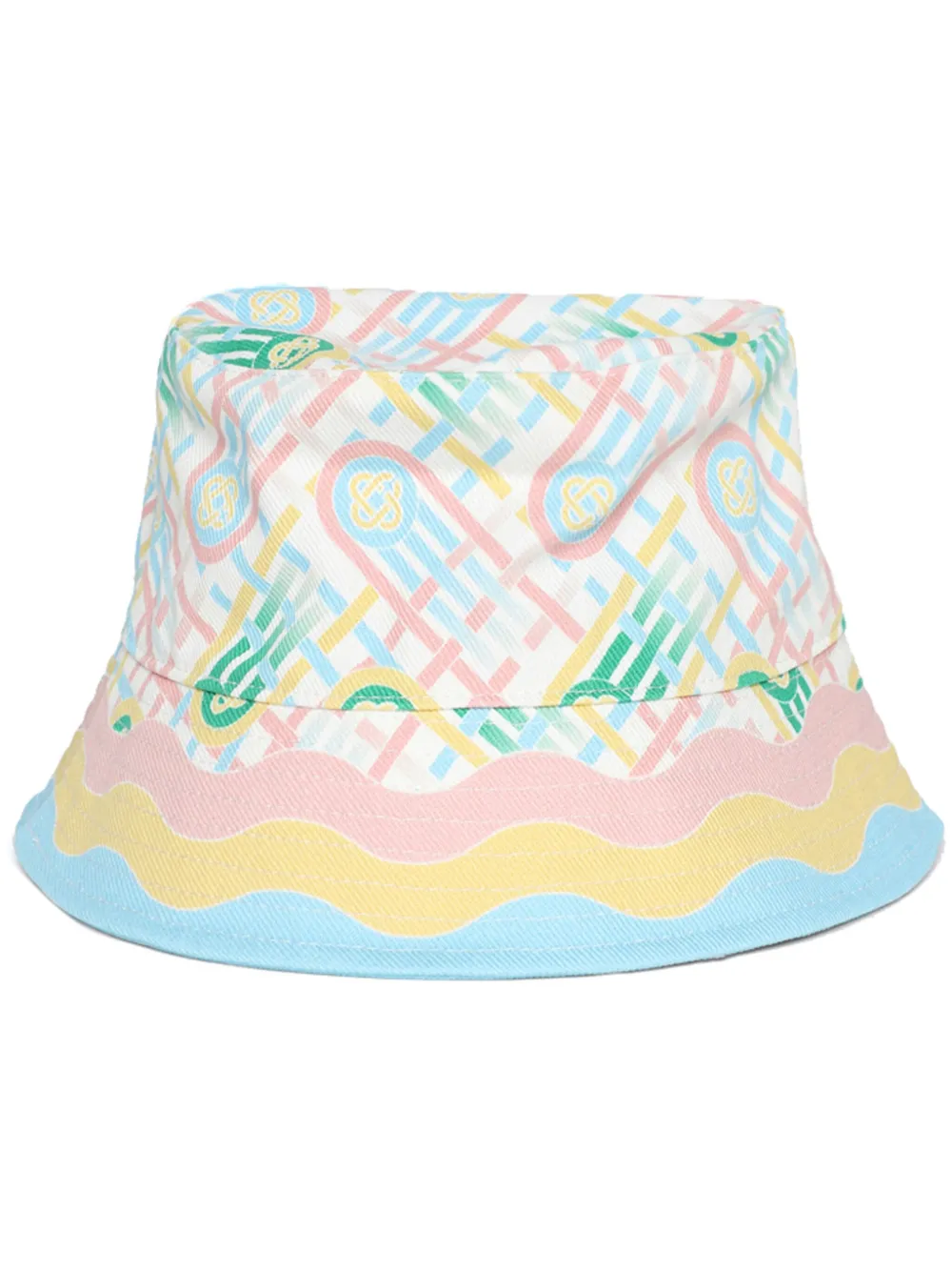 Casablanca Ping Pong-print Bucket Hat In Blue