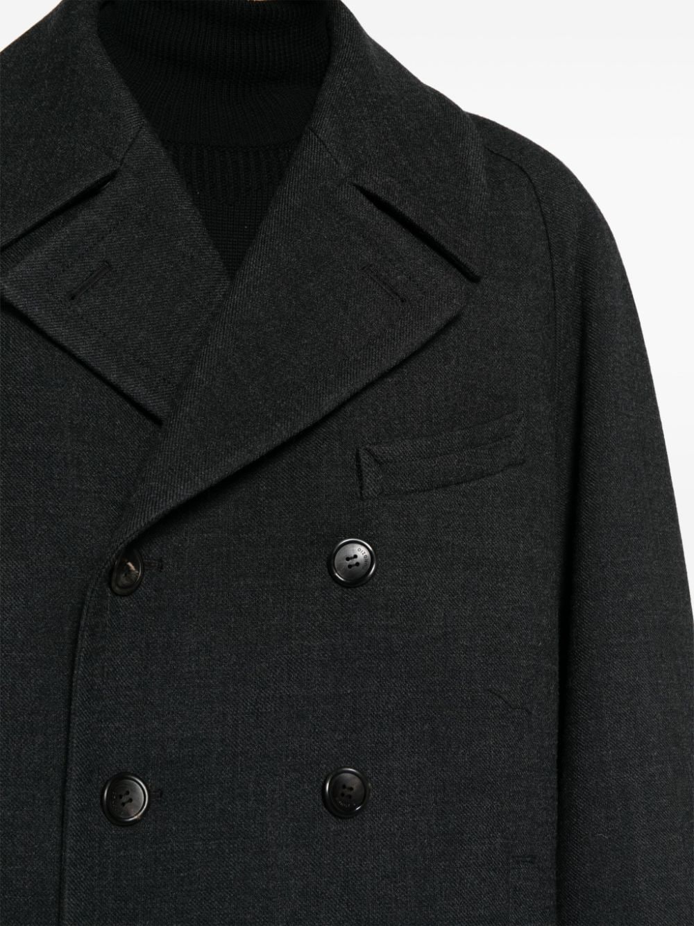 Shop Songzio Oversized Double-breasted Peacoat In Black