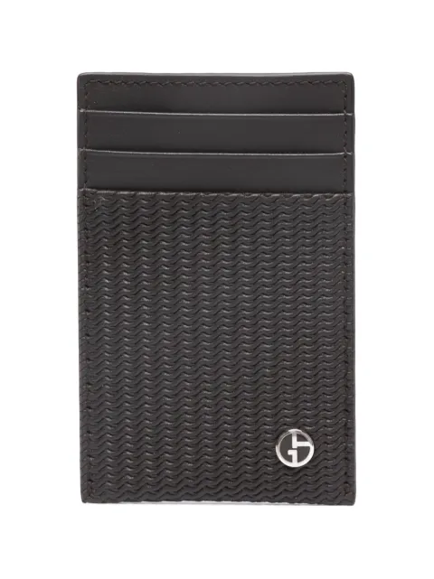 Giorgio Armani wavy-embossed leather cardholder