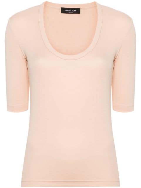 Fabiana Filippi beaded-trim stretch-cotton top 