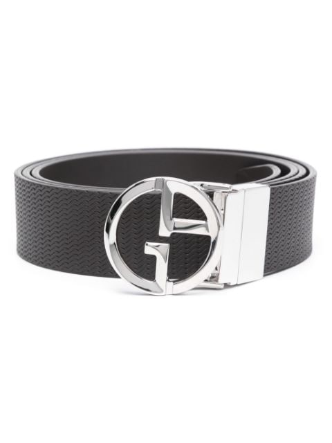 Giorgio Armani wavy-embossed leather belt