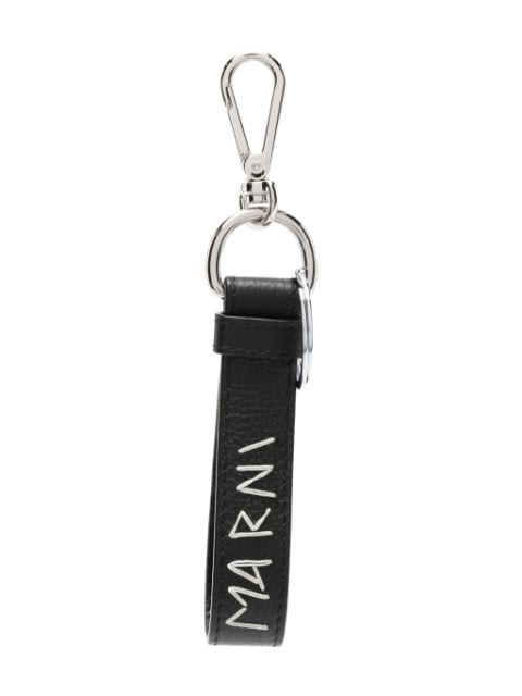 Marni embroidered-logo leather keychain