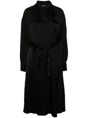 Thom Browne silk-blend Midi Shirt Dress | Grey | FARFETCH