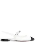 Miu Miu pearl-detail leather ballerina shoes - White