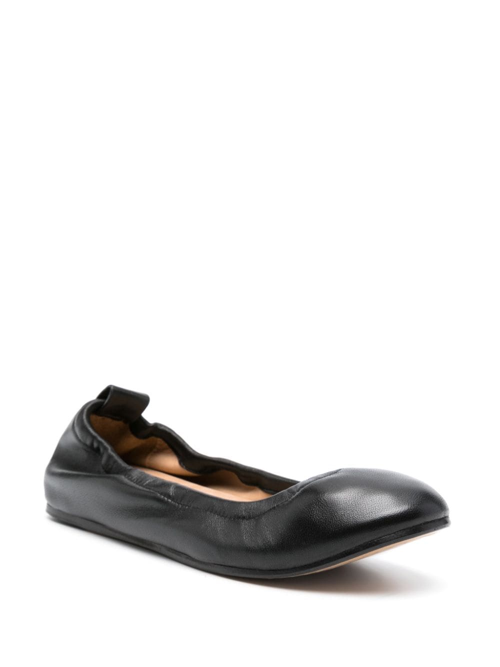 Shop Isabel Marant Logo-plaque Leather Ballerina Shoes In Schwarz