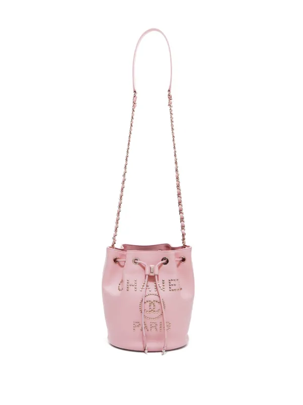 CHANEL Pre Owned 2017 2018 CC Logo Bucket Bag Pink FARFETCH UK