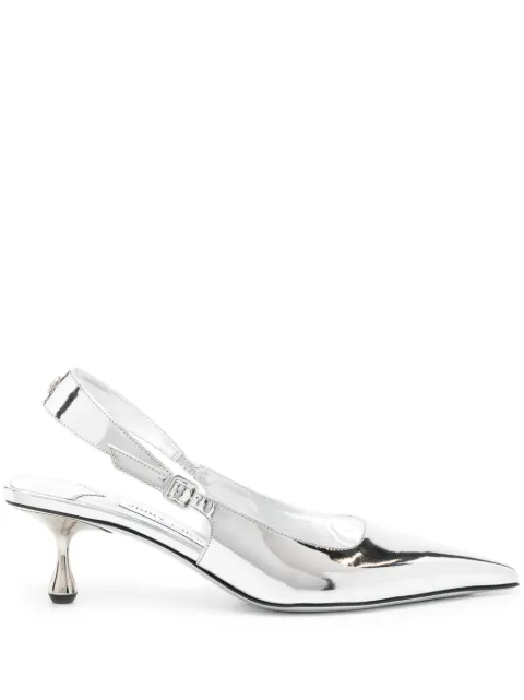 Jimmy Choo Amel 50mm metallic-leather pumps