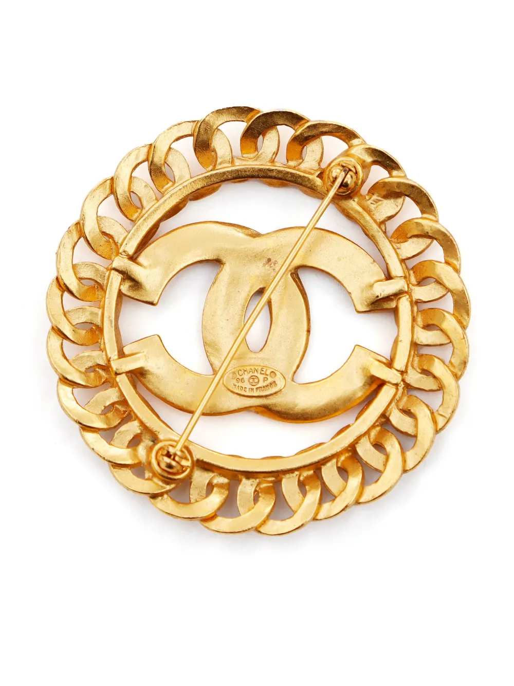 CHANEL Pre-Owned 1996 CC broche - Goud