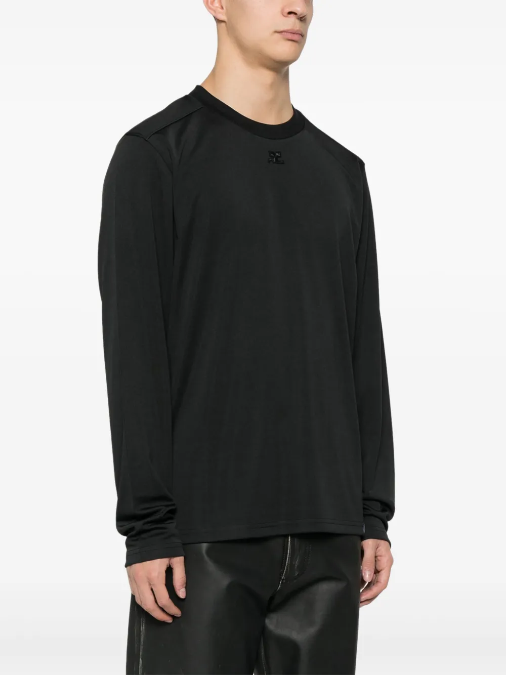 Courrèges T-shirt met logo-applicatie Zwart
